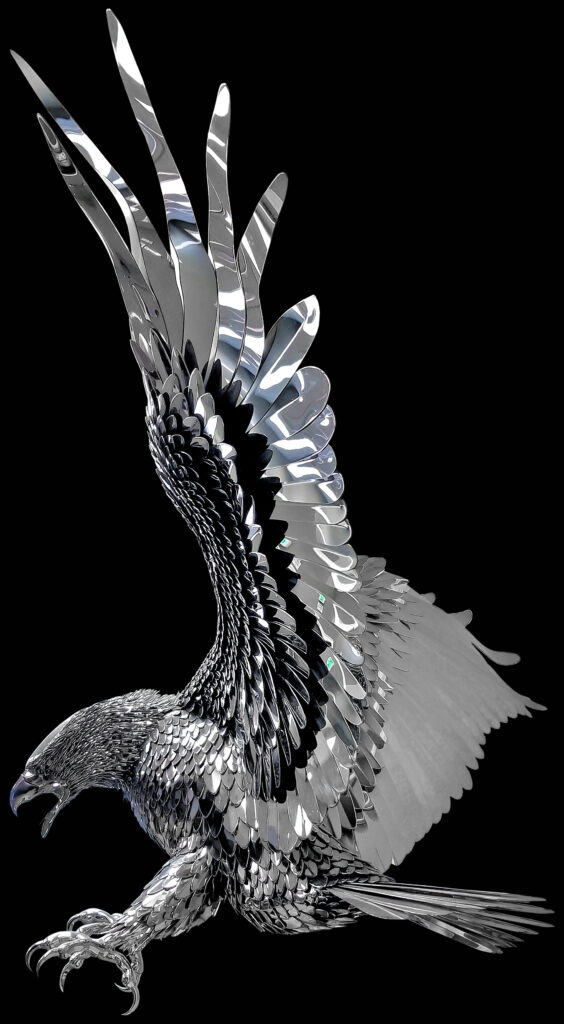 steve-nielsen-art-polished-stainless-steel-eagle